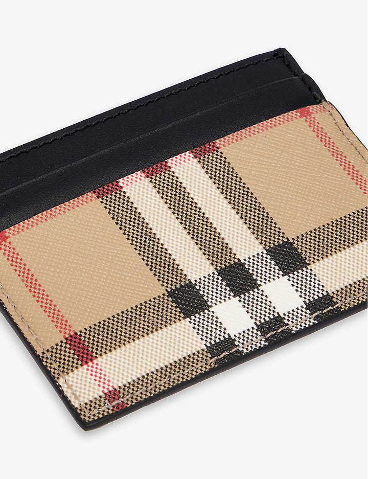 BURBERRY SANDON CANVAS &amp; LEATHER CARD CASE
