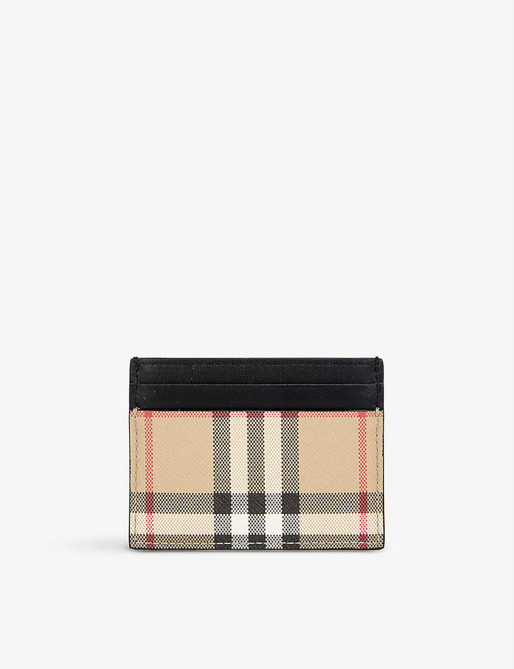 BURBERRY SANDON CANVAS &amp; LEATHER CARD CASE