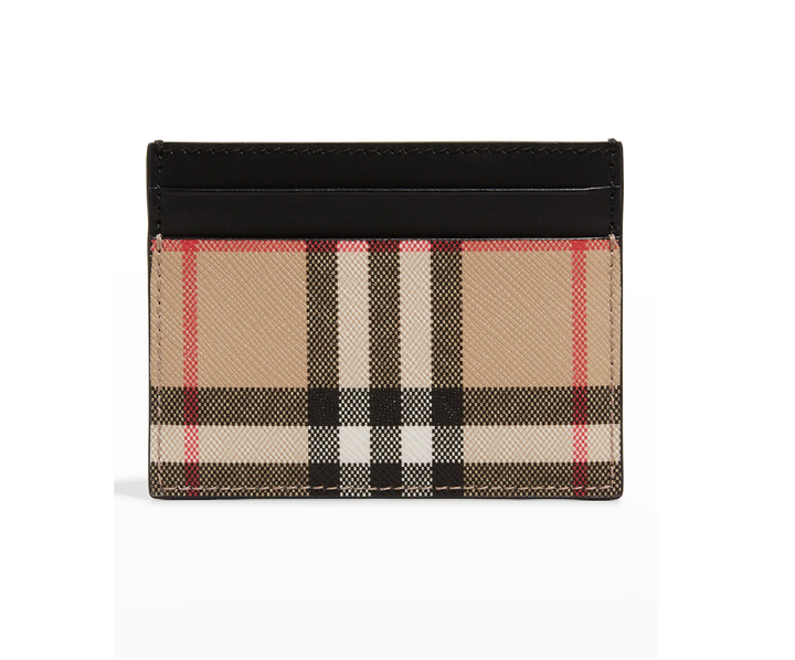 BURBERRY SANDON CANVAS &amp; LEATHER CARD CASE
