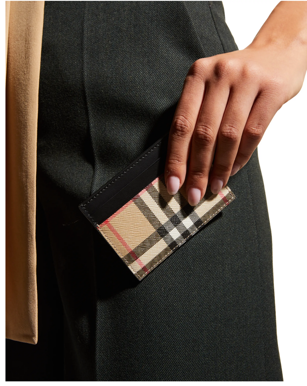 BURBERRY SANDON CANVAS &amp; LEATHER CARD CASE