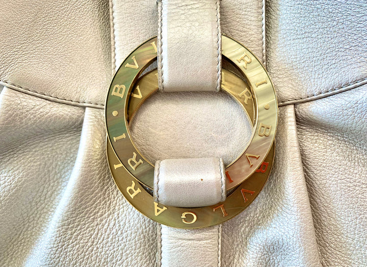 BVLGARI METALLIC GOLD LEATHER CHANDRA BAG