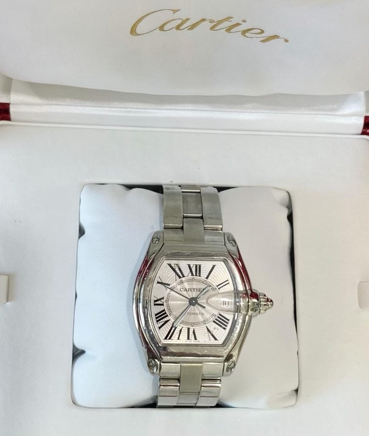 CARTIER ROADSTER STAINLESS STEEL AUTOMATIC WATCH