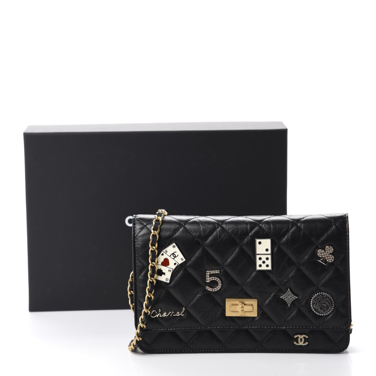 CHANEL QUILTED LAMBSKIN LUCKY CHARMS CASINO 2.55 REISSUE WALLET ON CHA –  Caroline's Fashion Luxuries