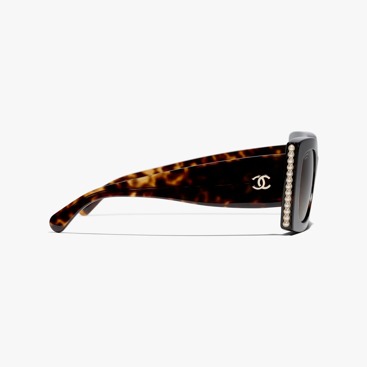 CHANEL CC SQUARE SUNGLASSES WITH FAUX PEARLS – Caroline's Fashion Luxuries