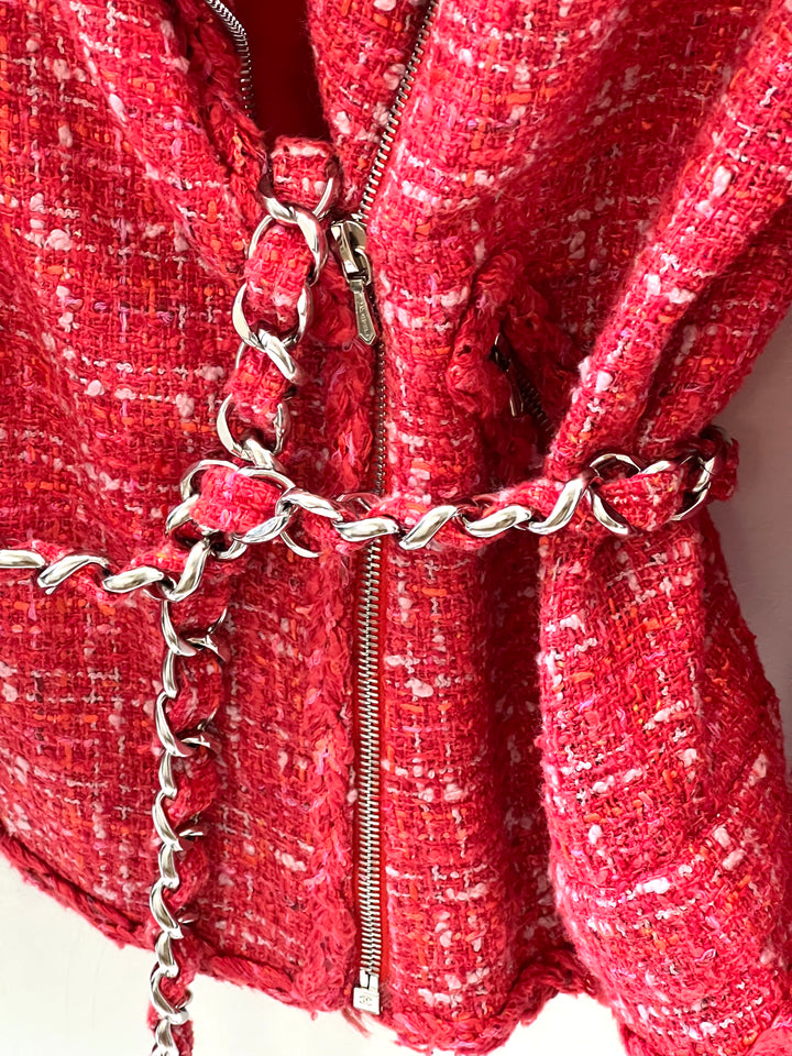 CHANEL COCO TWEED BIKER STYLE JACKET