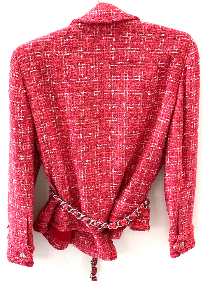 CHANEL COCO TWEED BIKER STYLE JACKET