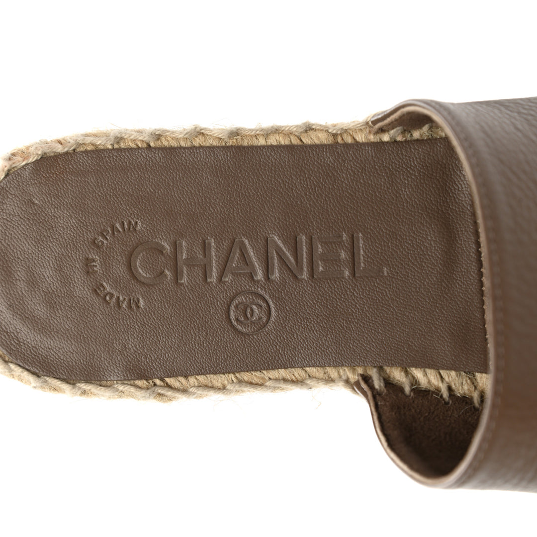 CHANEL CALFSKIN CC ESPADRILLE MULES