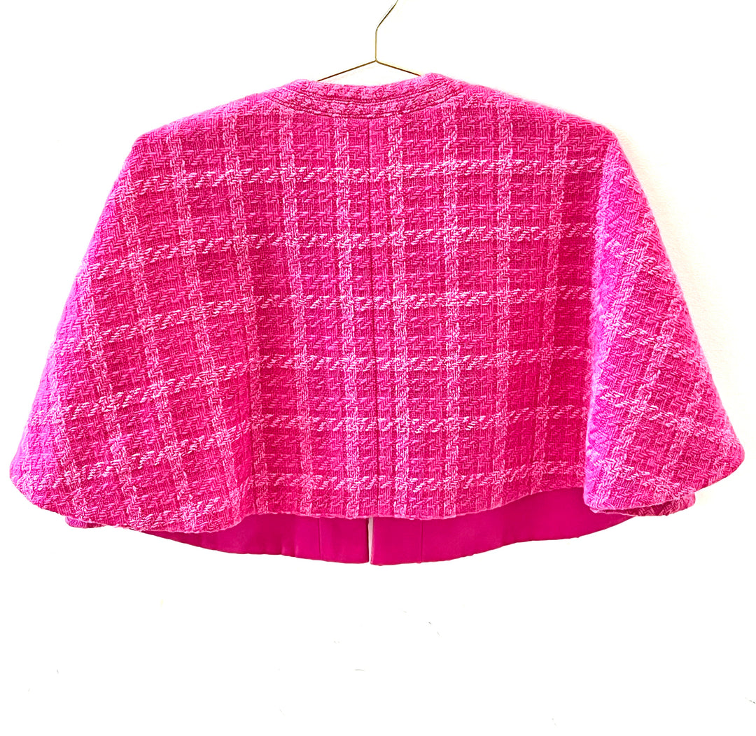CHANEL CAMELLIA TWEED CAPE JACKET
