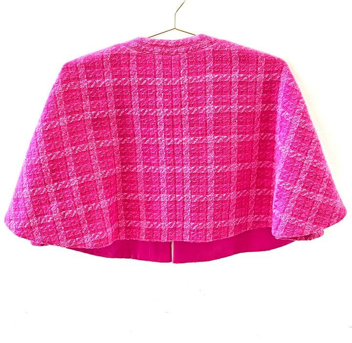 CHANEL CAMELLIA TWEED CAPE JACKET