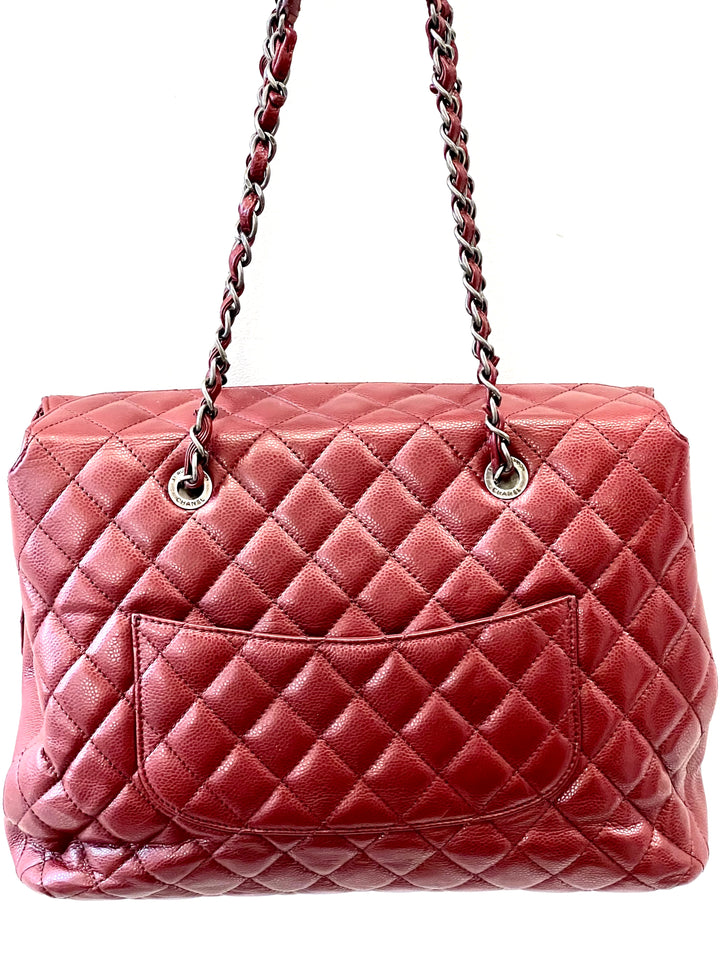 CHANEL CAVIAR QUILTED LEATHER CITY SHOPPER TOTE BAG-HS