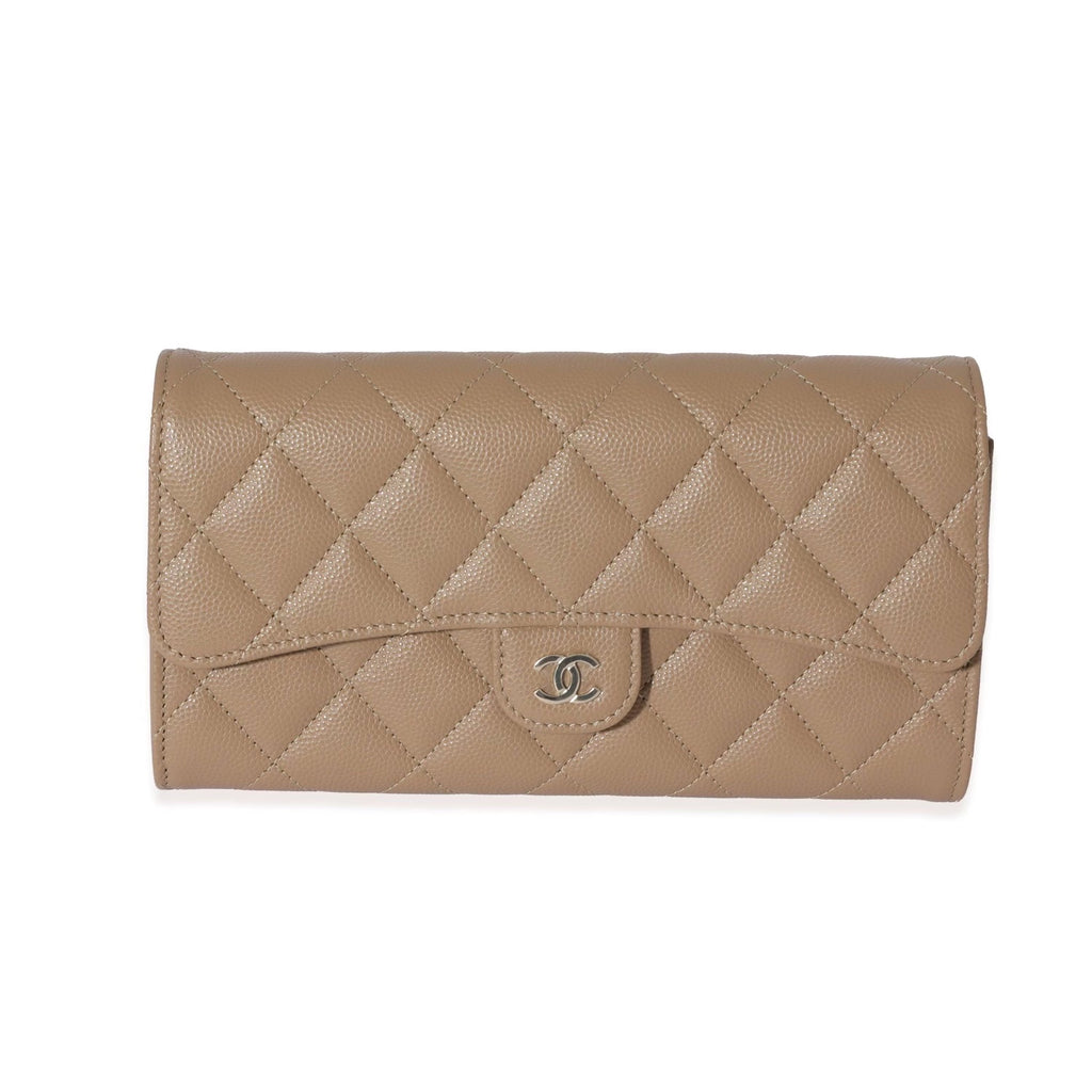 CHANEL Caviar Quilted Long Flap Wallet Black 1194986