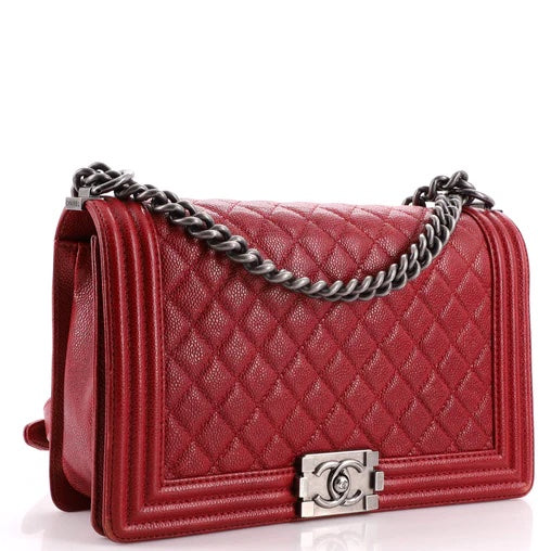CHANEL CAVIAR QUILTED NEW MEDIUM BOY FLAP BAG