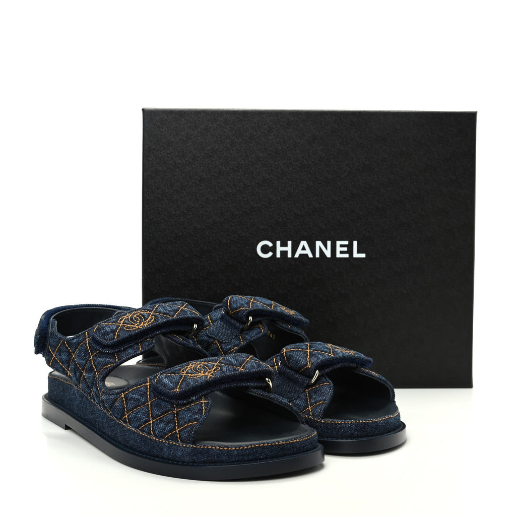 Chanel dad sandals discount denim