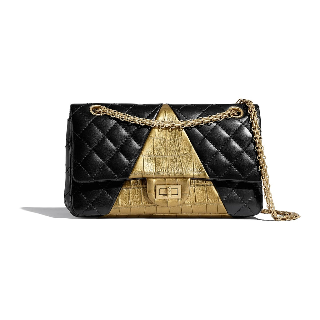Lot - Crocodile Embossed Leather Patchwork CHANEL Bag