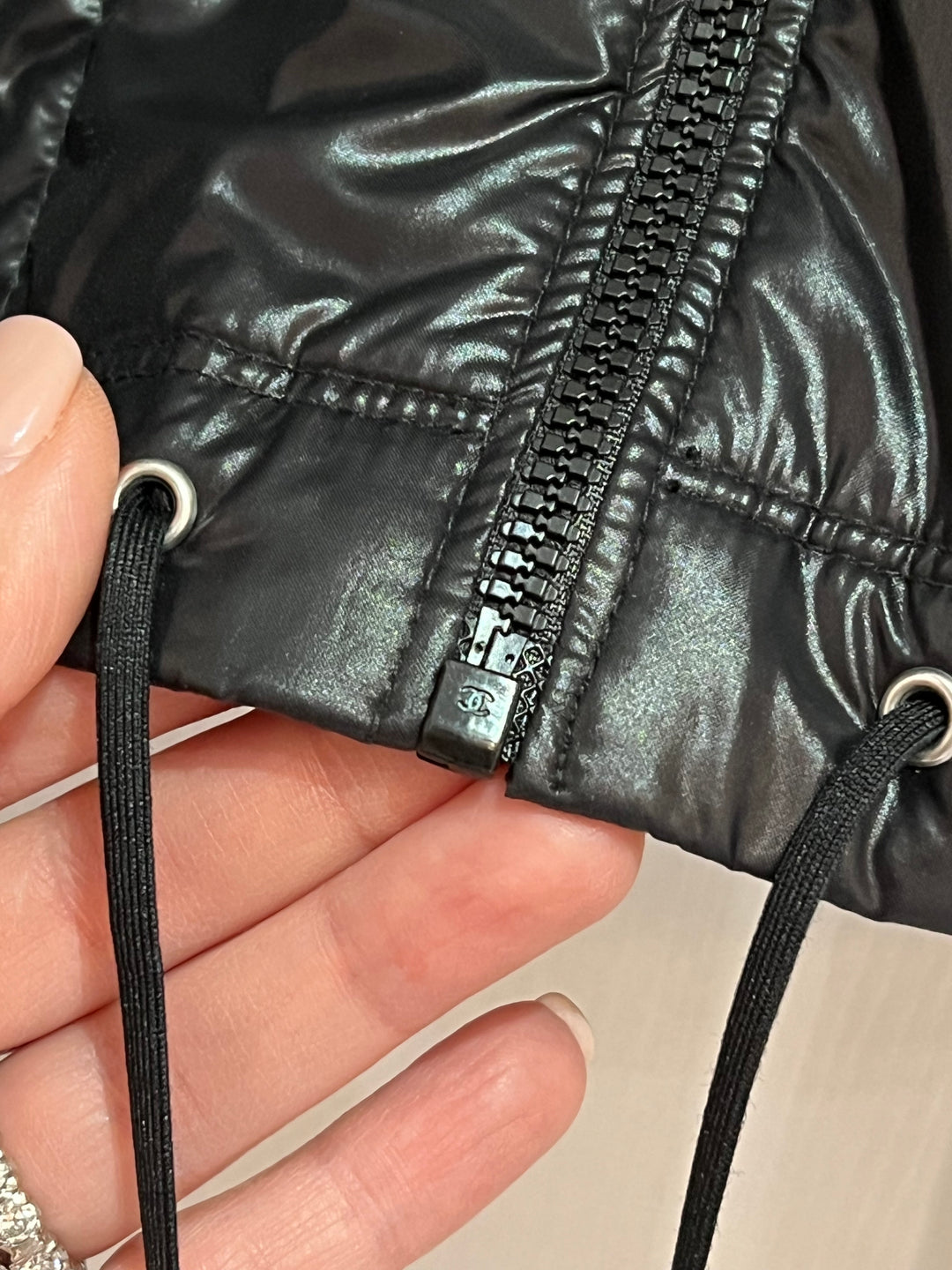 CHANEL HOODED NYLON JACKET