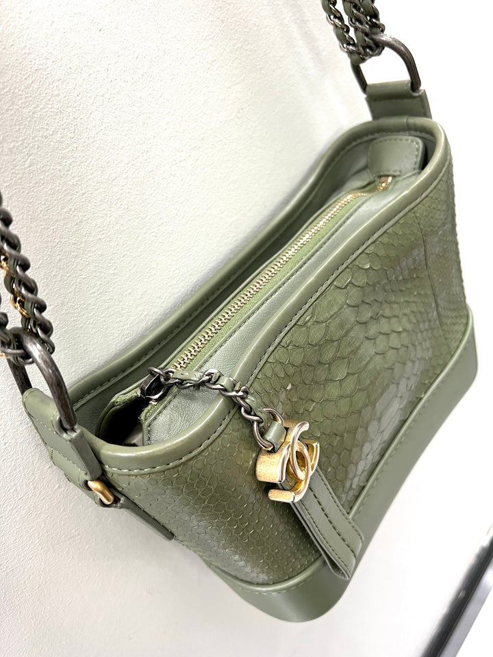CHANEL CC PYTHON GABRIELLE HOBO BAG
