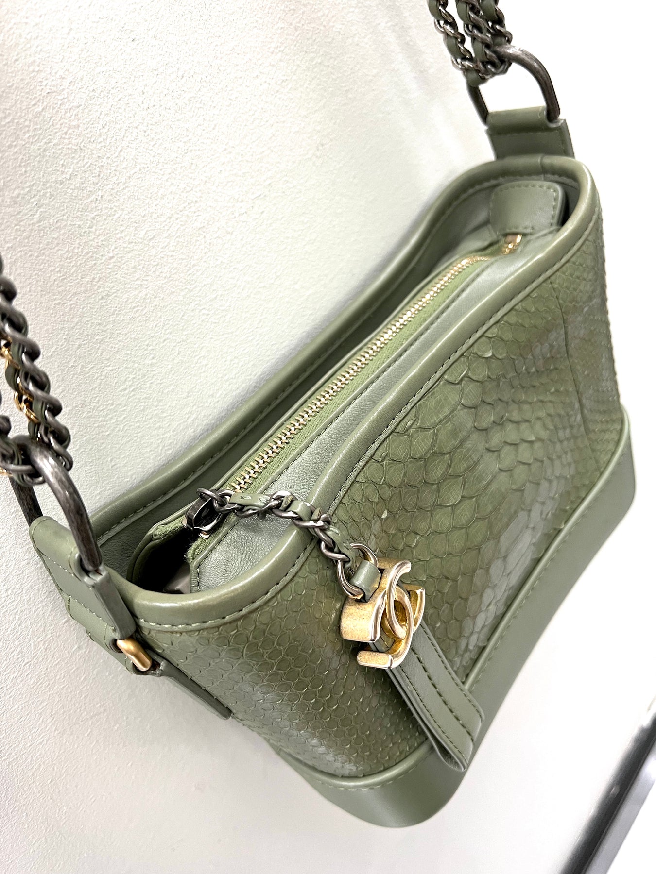 Chanel Green Quilted Leather Small Gabrielle Bag Chanel
