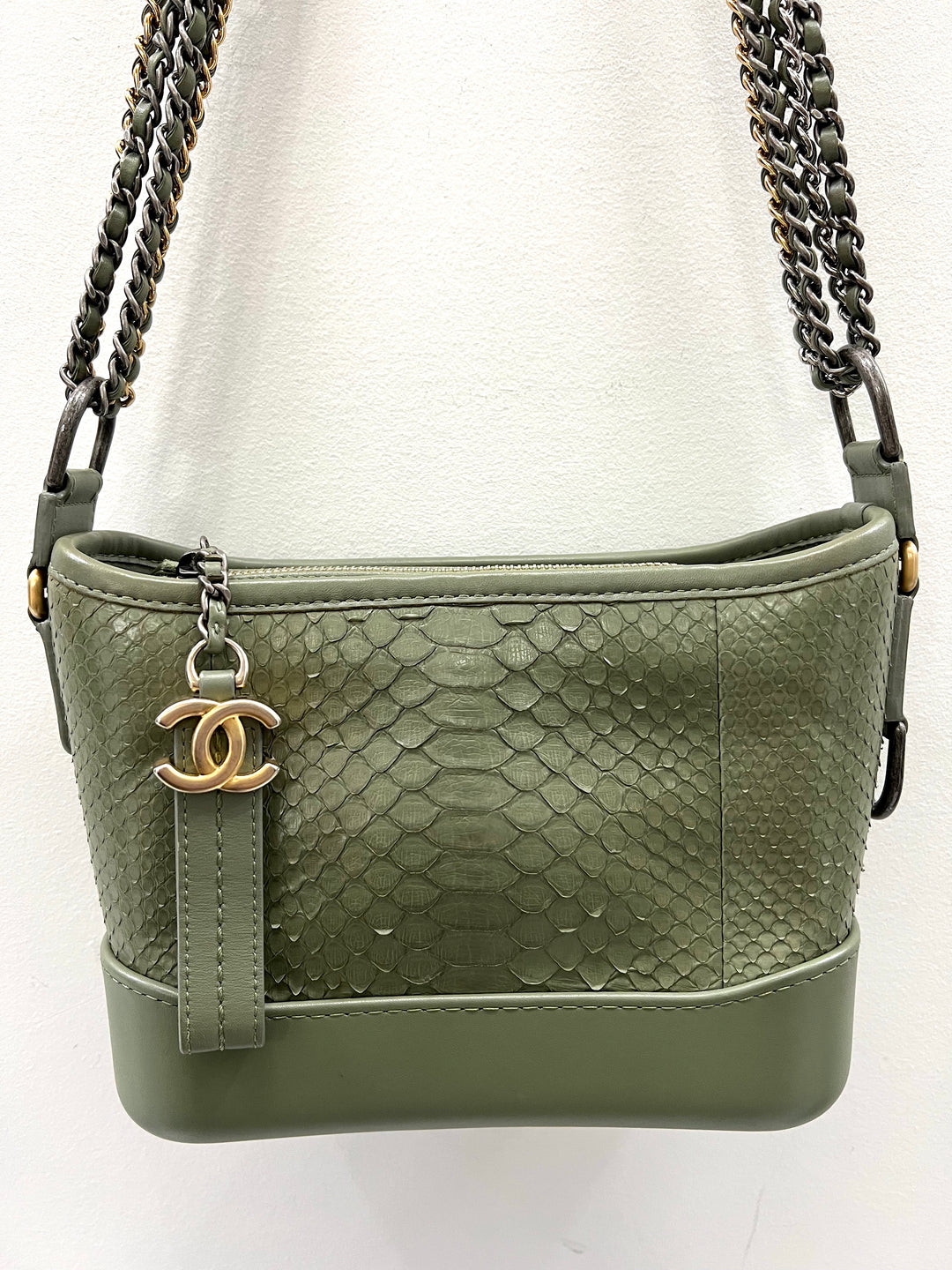 CHANEL CC PYTHON GABRIELLE HOBO BAG
