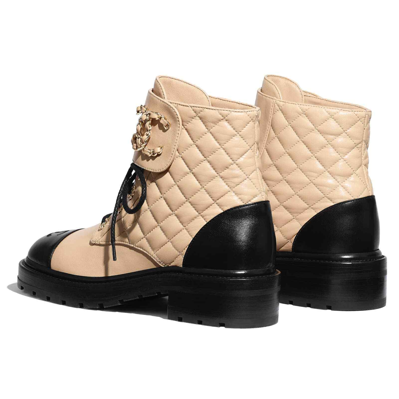 Challes Boot CHANEL QUILTED CC CHAIN COMBAT BOOTS – Caroline's Fashion Luxuries