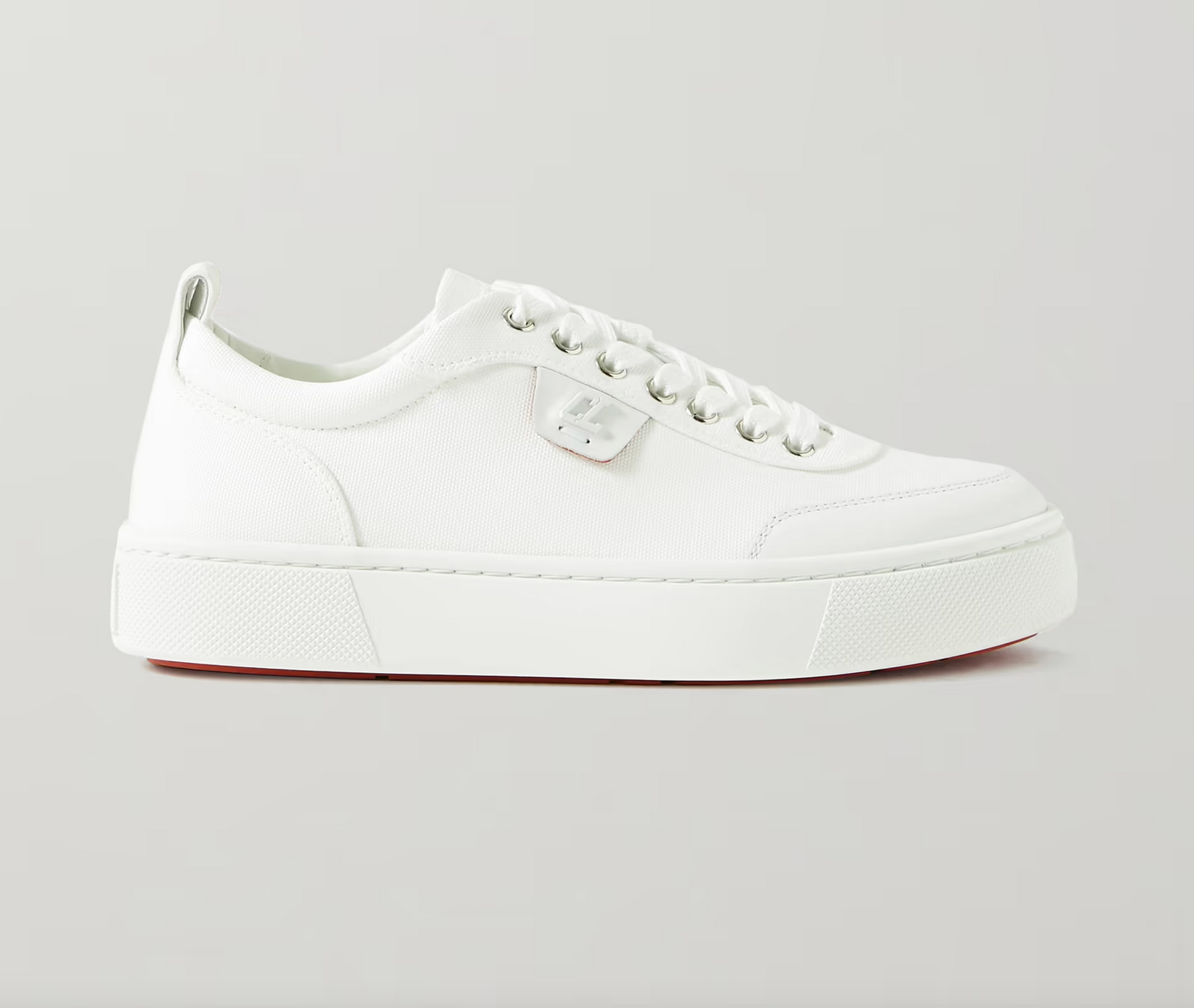 CHRISTIAN LOUBOUTIN Simplerui logo-detailed leather-trimmed canvas sneakers