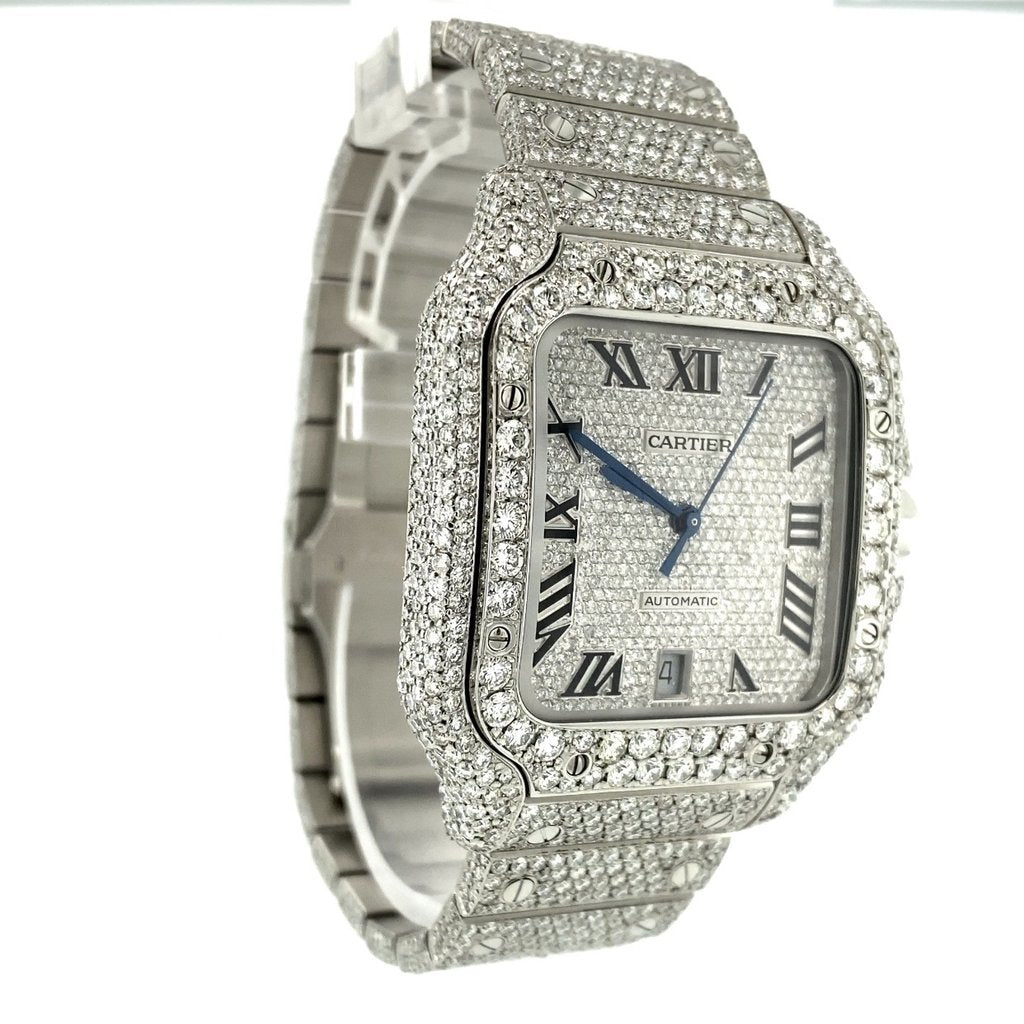 Cartier Santos De Cartier Pave Diamond Watch