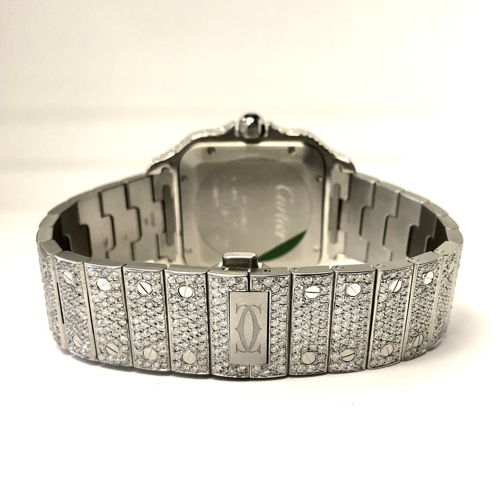 Cartier Santos De Cartier Pave Diamond Watch