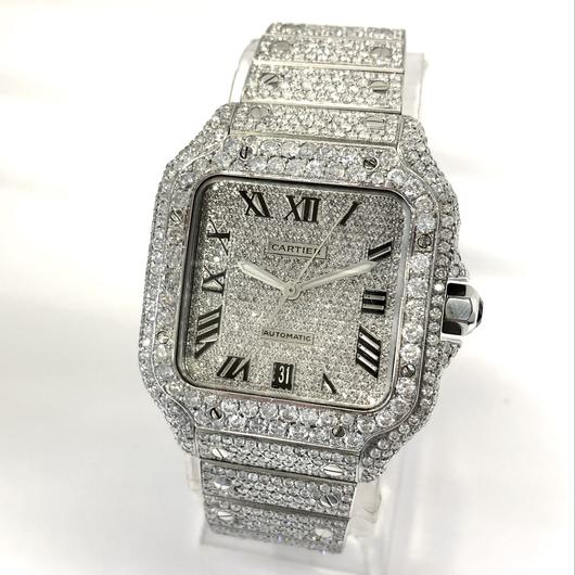Cartier Santos De Cartier Pave Diamond Watch