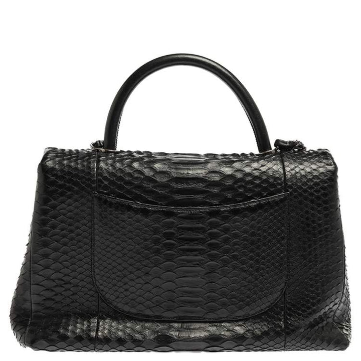 Chanel Black Python Medium Coco Top Handle Bag