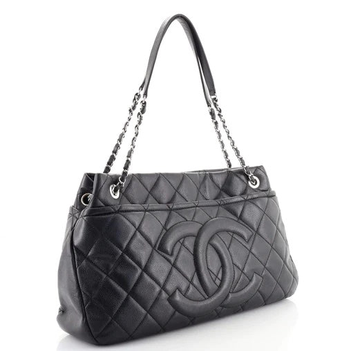 Chanel Black Quilted Caviar Timeless Soft Shopper Tote
