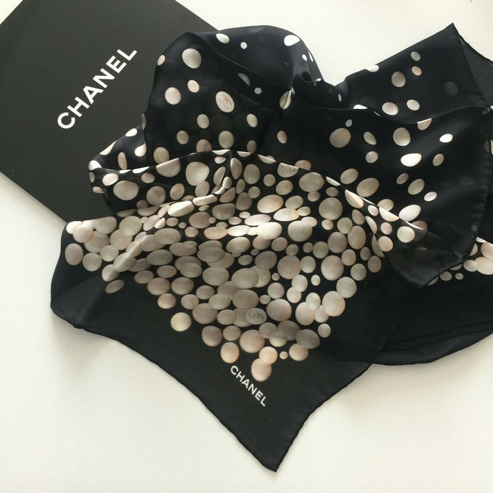 Chanel Bubbles Geometric Print Silk Scarf