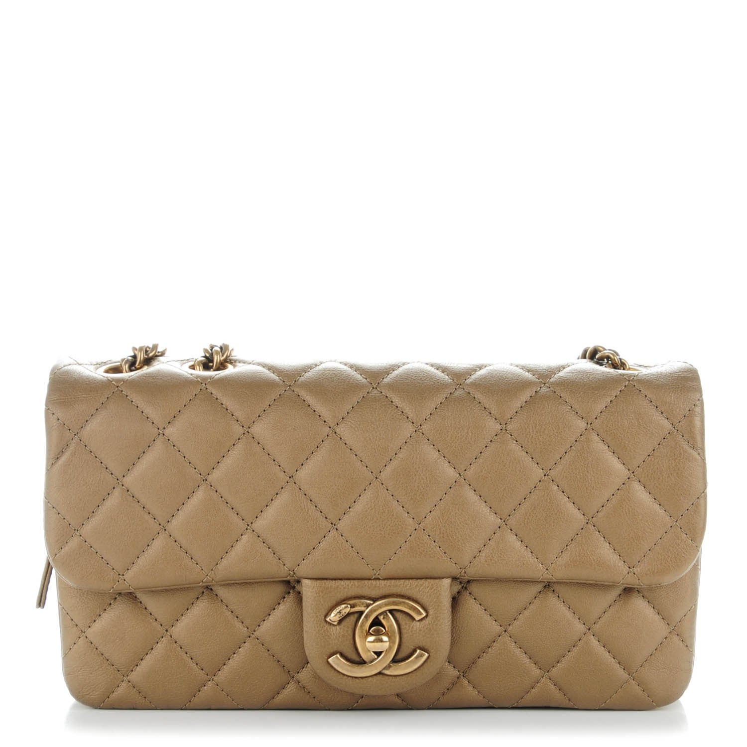 CHANEL CC CROWN QUILTED LAMBSKIN FLAP BAG