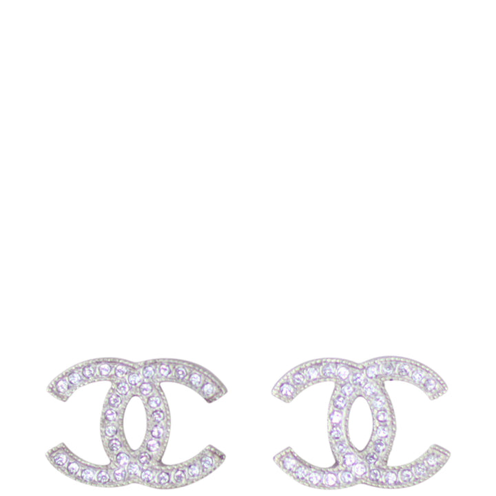 CHANEL CC Crystal Stud Earrings