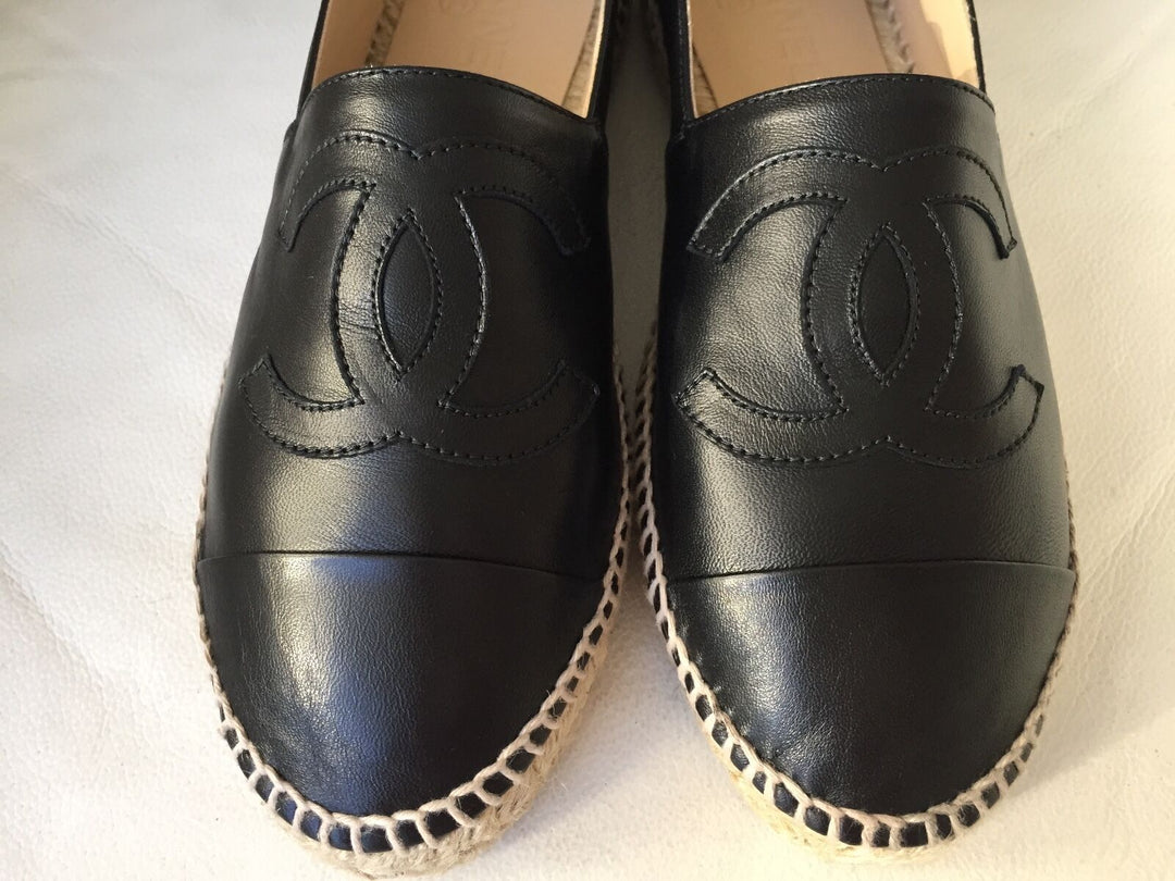 CHANEL CC LAMBSKIN ESPADRILLES