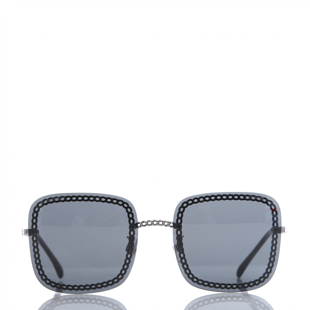 Chanel Blue Chain Square Tinted Sunglasses