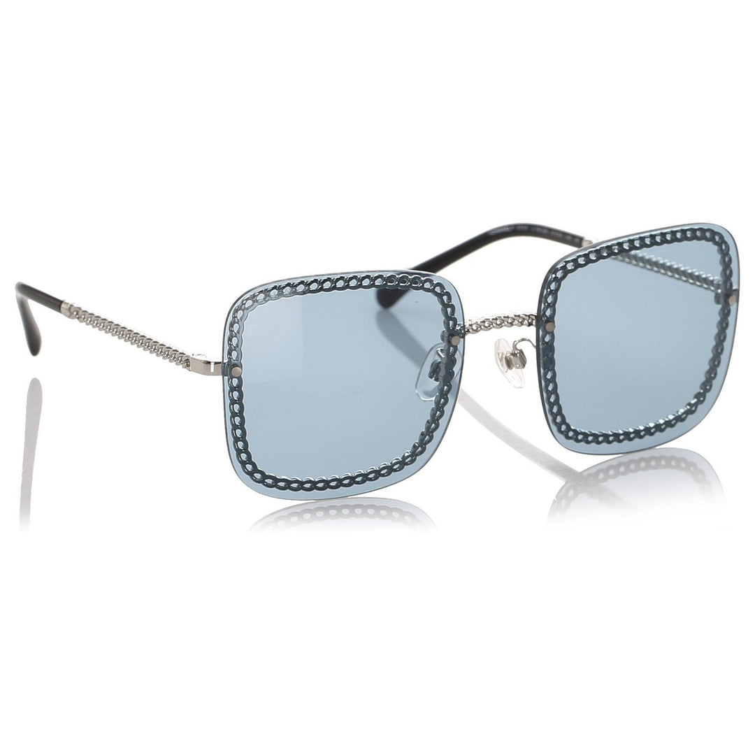 Chanel Blue Chain Square Tinted Sunglasses