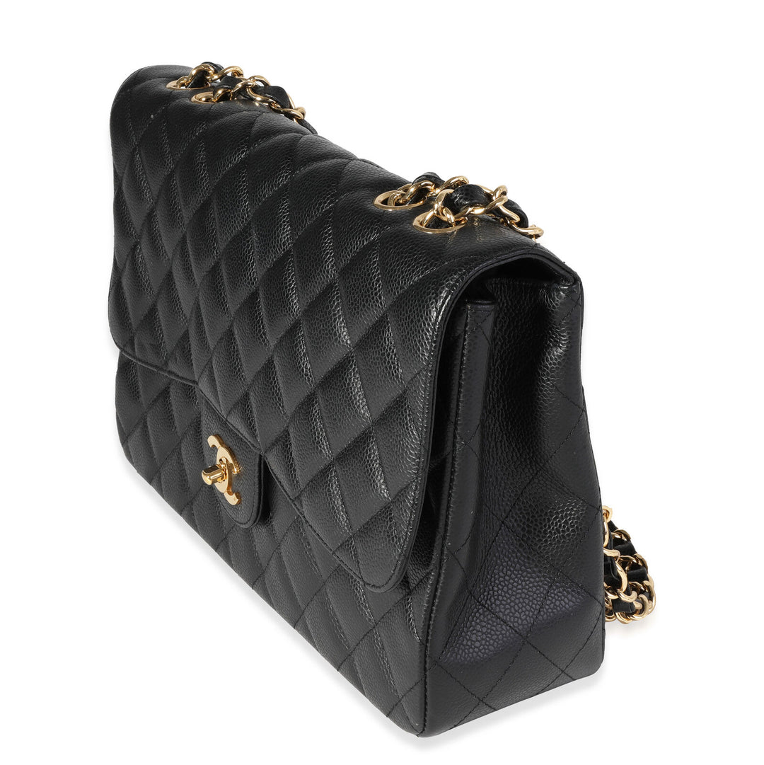 CHANEL MAXI CLASSIC CAVIAR LEATHER SINGLE FLAP BAG