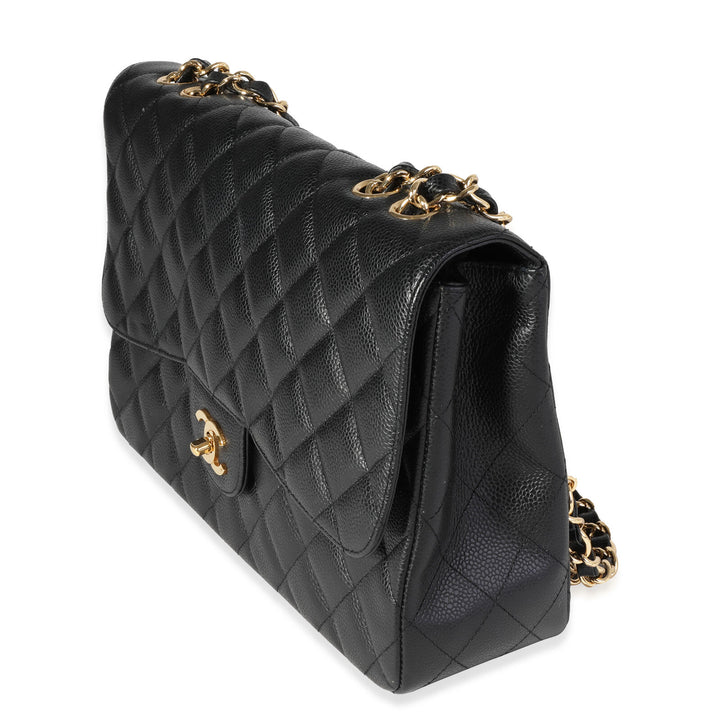 CHANEL MAXI CLASSIC CAVIAR LEATHER SINGLE FLAP BAG