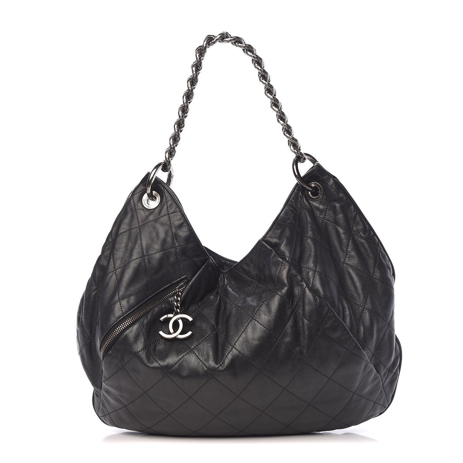 Chanel Black Quilted Leather Coco Pleats Hobo Bag - Yoogi's Closet