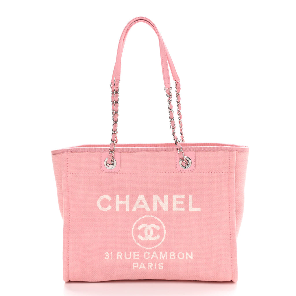 CHANEL DEAUVILLE MIXED FABRIC TOTE – Caroline's Fashion Luxuries