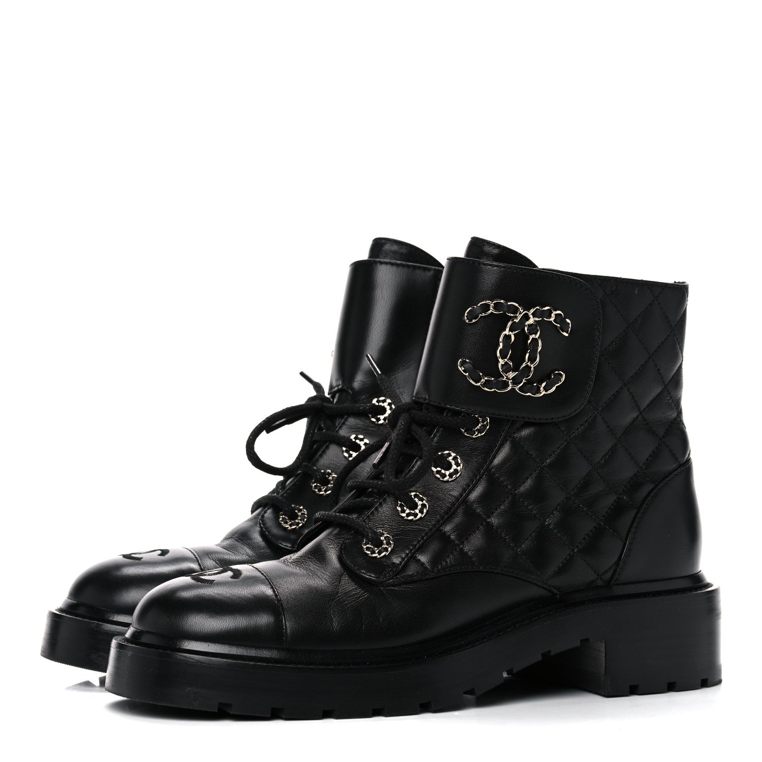 Womens chanel combat boots Clearance