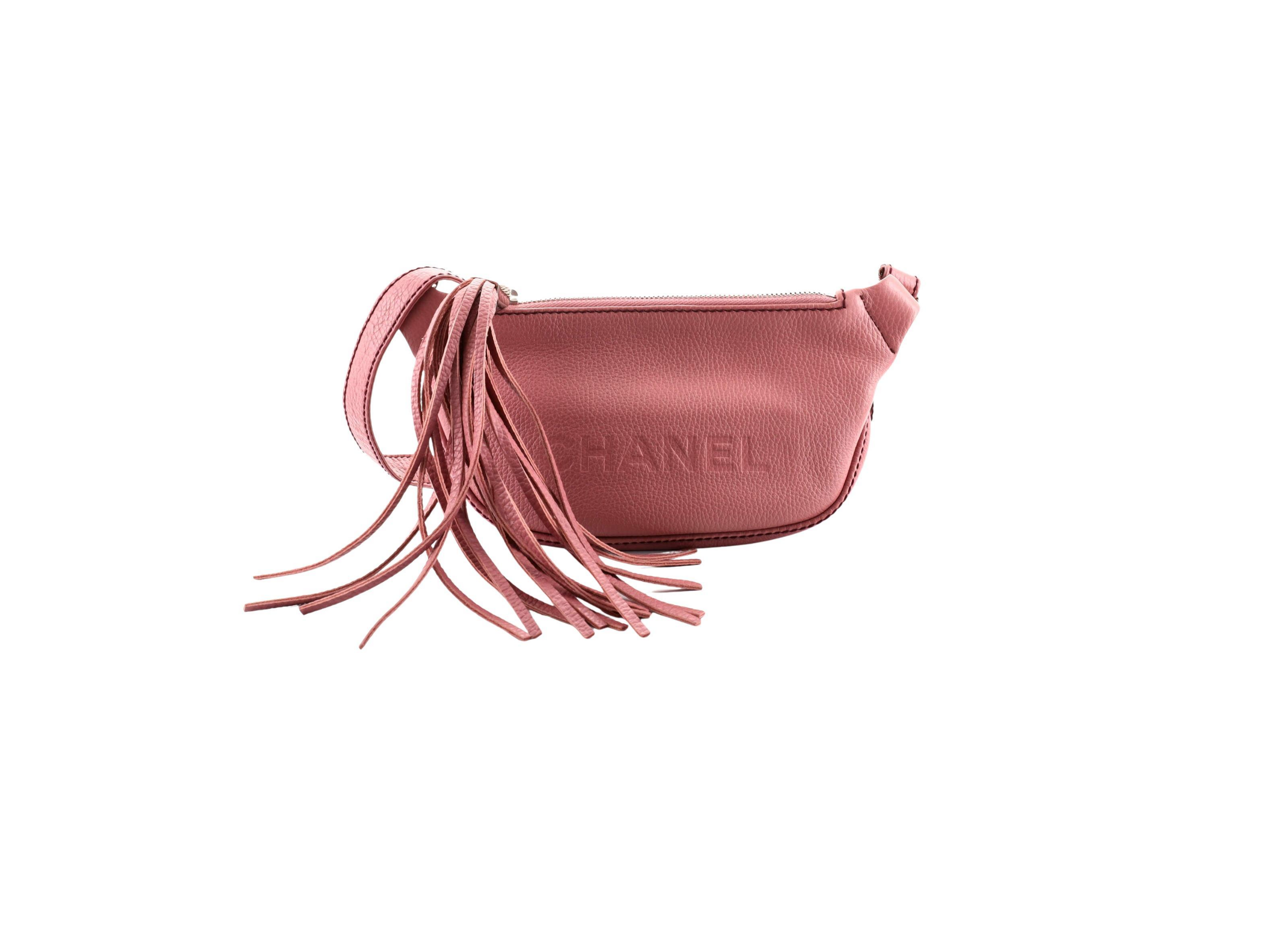 Chanel Lax Crossbody Bag Pebbled Leather Pink
