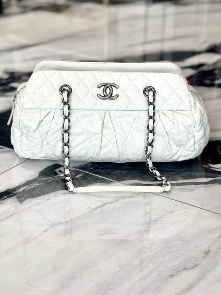 CHANEL Iridescent Quilted Calfskin Medium Bowler Bag