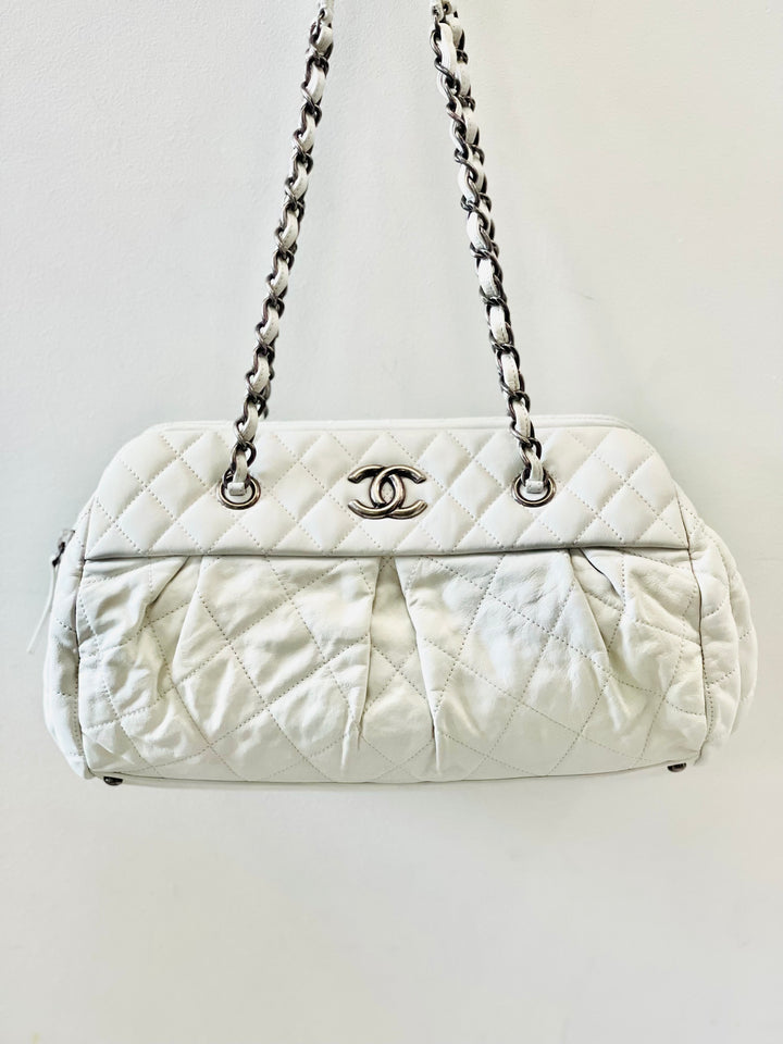 CHANEL Iridescent Quilted Calfskin Medium Bowler Bag