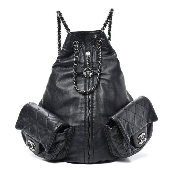 CHANEL MULTI POCKETS CALFSKIN LEATHER BACKPACK