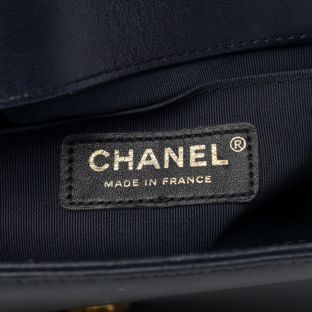 CHANEL LAMBSKIN QUILTED MEDIUM BOY FLAP BAG