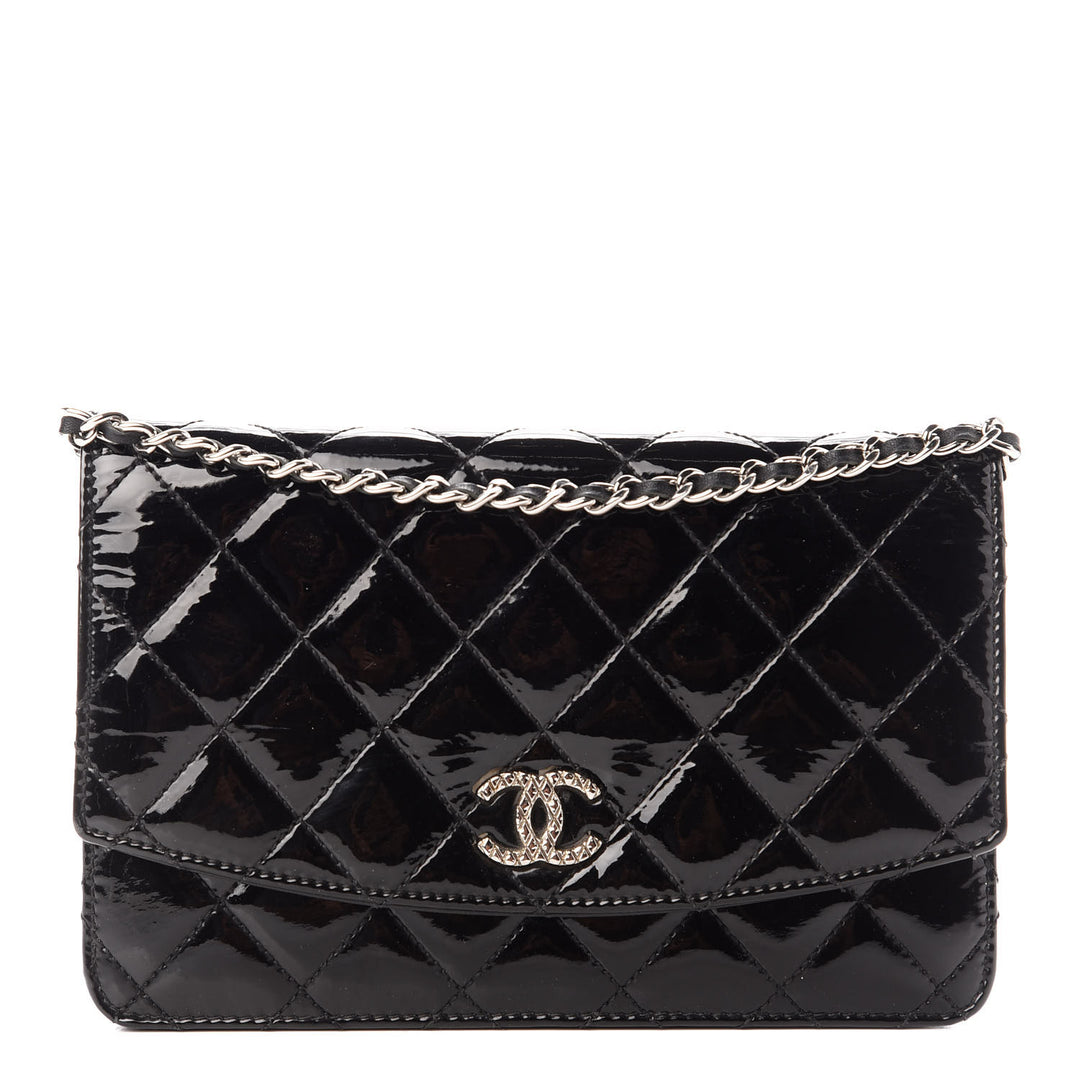 Chanel Quilted Patent Wallet on Chain WOC