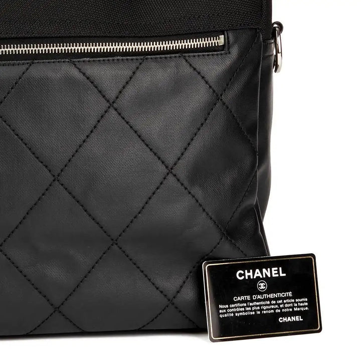 CHANEL PARIS BIARRITZ CC QUILTED COATED CANVAS BACKPACK