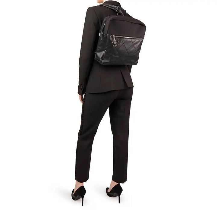 CHANEL PARIS BIARRITZ CC QUILTED COATED CANVAS BACKPACK