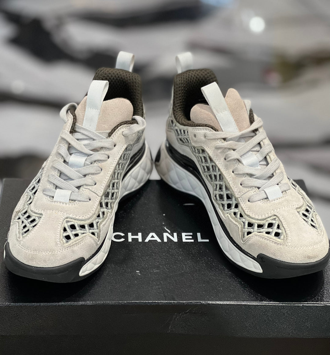 CHANEL SUEDE &amp; CALFSKIN LEATHER SNEAKERS
