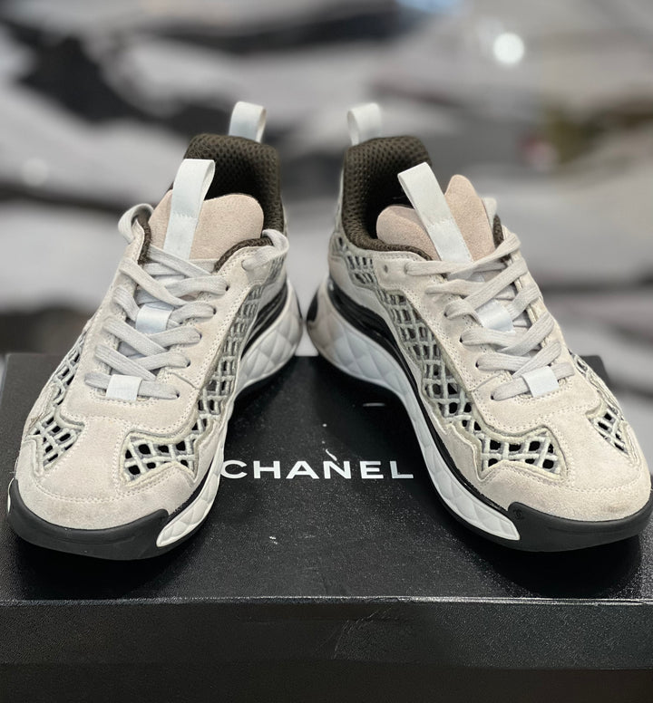 CHANEL SUEDE &amp; CALFSKIN LEATHER SNEAKERS
